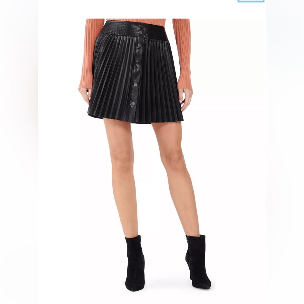 Ramy Brook Anya Pleated Faux Leather Skirt Size 2 (4)